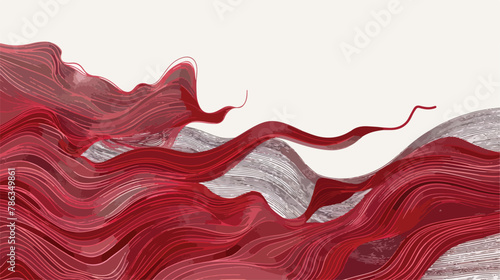 Ruby Red Background. Abstract Wave Carpet. Garnet Wine