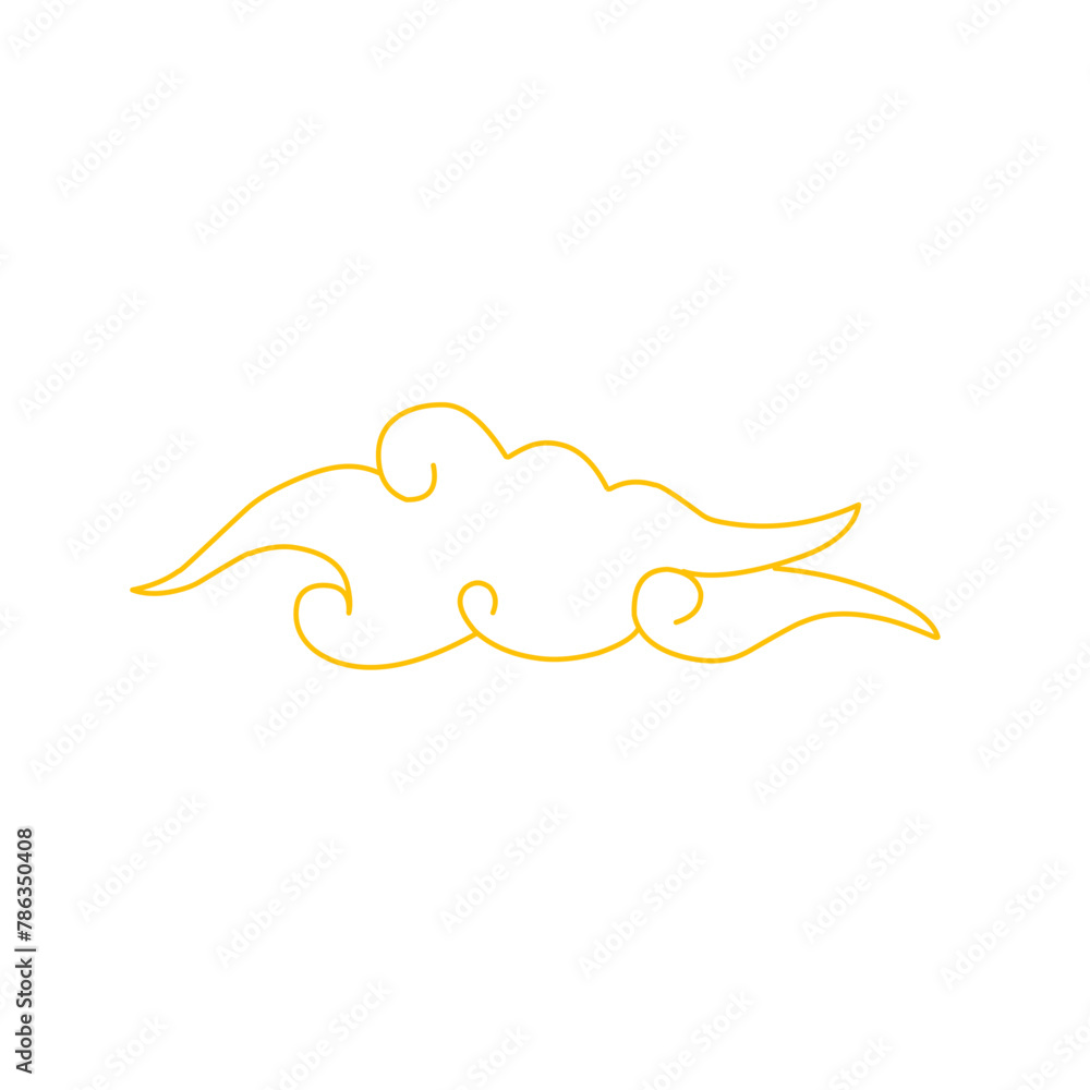 Obraz premium chinese cloud thin line icon