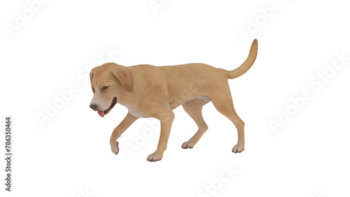 Golden brown dog PNG isolated on white background  3D rendering of DOG