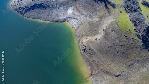 aerial aerial view of the Porma reservoir in the province of León, Spain photo