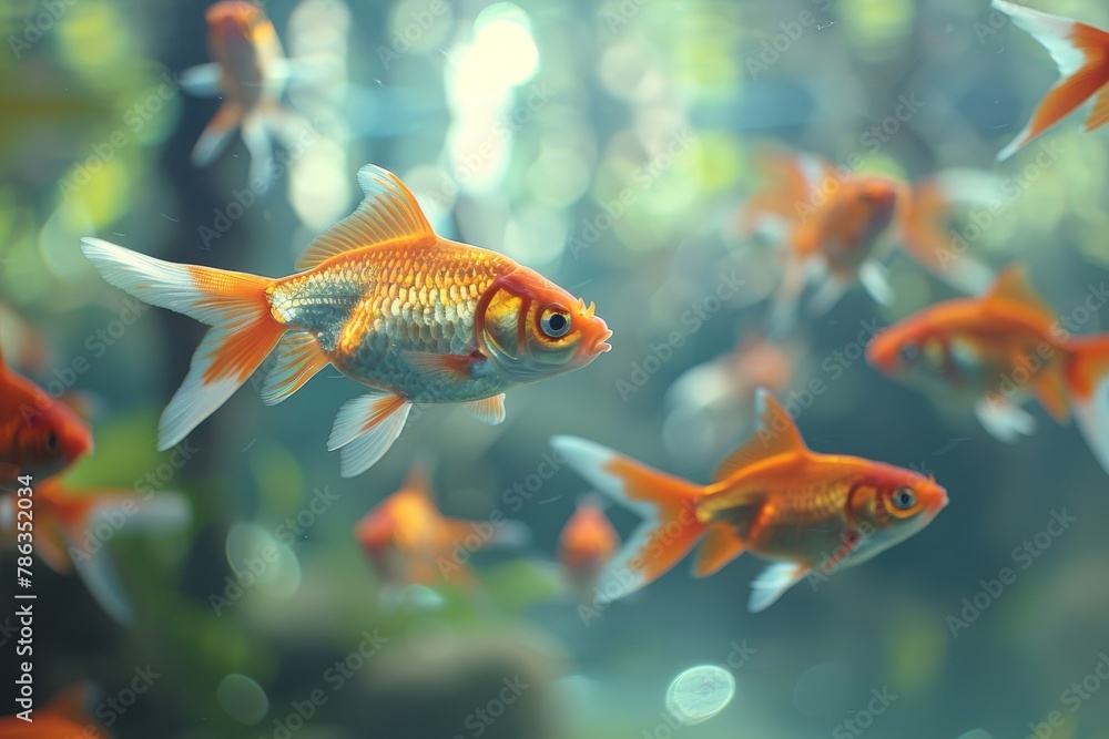 Goldfish in Aquarium Goldfish in Aquarium