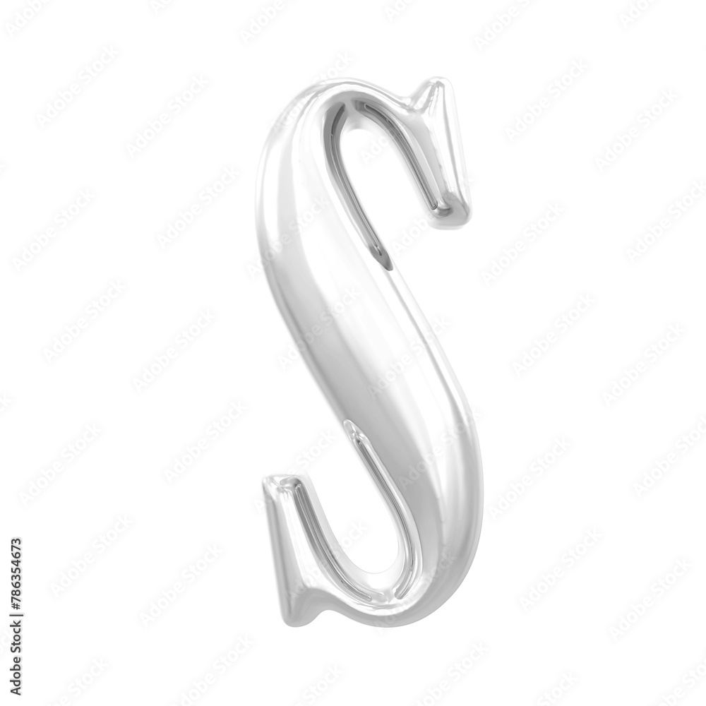 S Letter Silver 