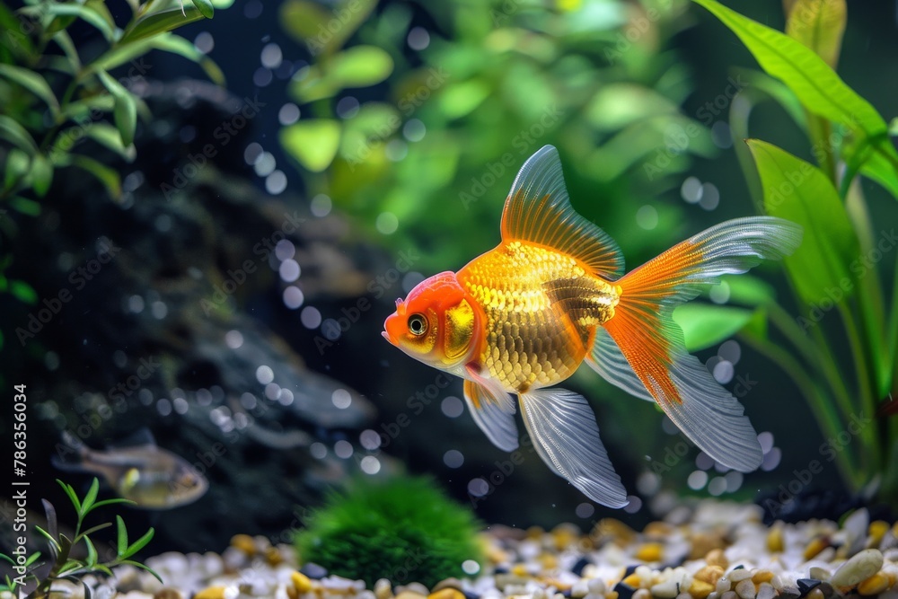 Goldfish in Aquarium Goldfish in Aquarium