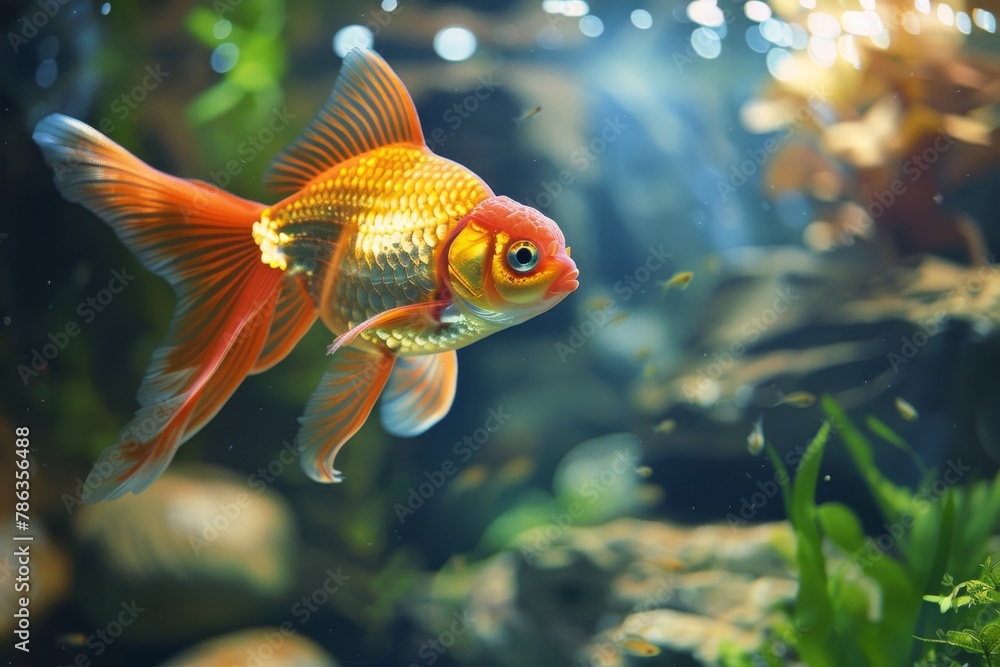 Goldfish in Aquarium Goldfish in Aquarium