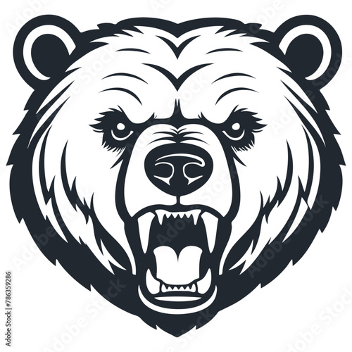 Bear head logo, vector illustration 