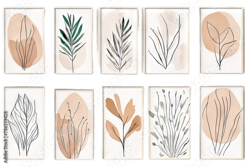 set of four seasons plants card 