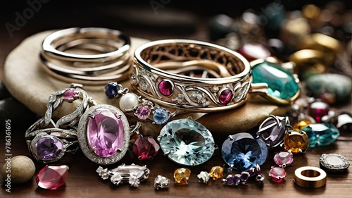 Beautiful jewelery. rings and more with gems