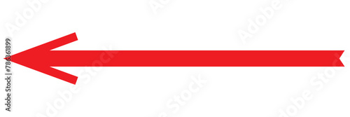 Red arrow to the left. vector, isolated on a white background. Vector illustration. EPS 10 photo