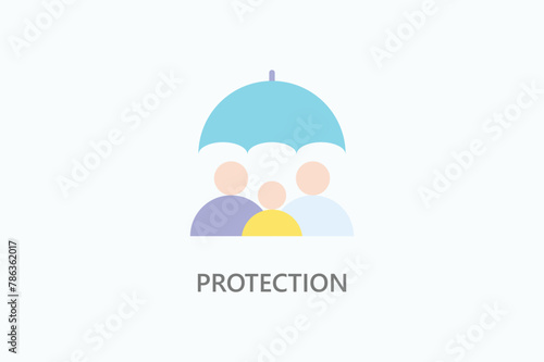 Protection vector, icon or logo sign symbol illustration