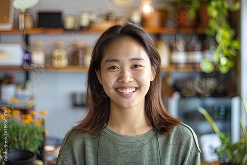 Portrait of a young asian female small business owner