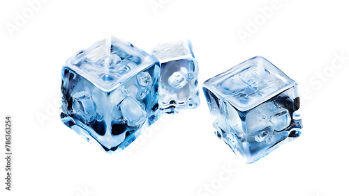 ice cubes isolated on transparent background 