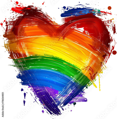 Rainbow Heart on Transparent Background