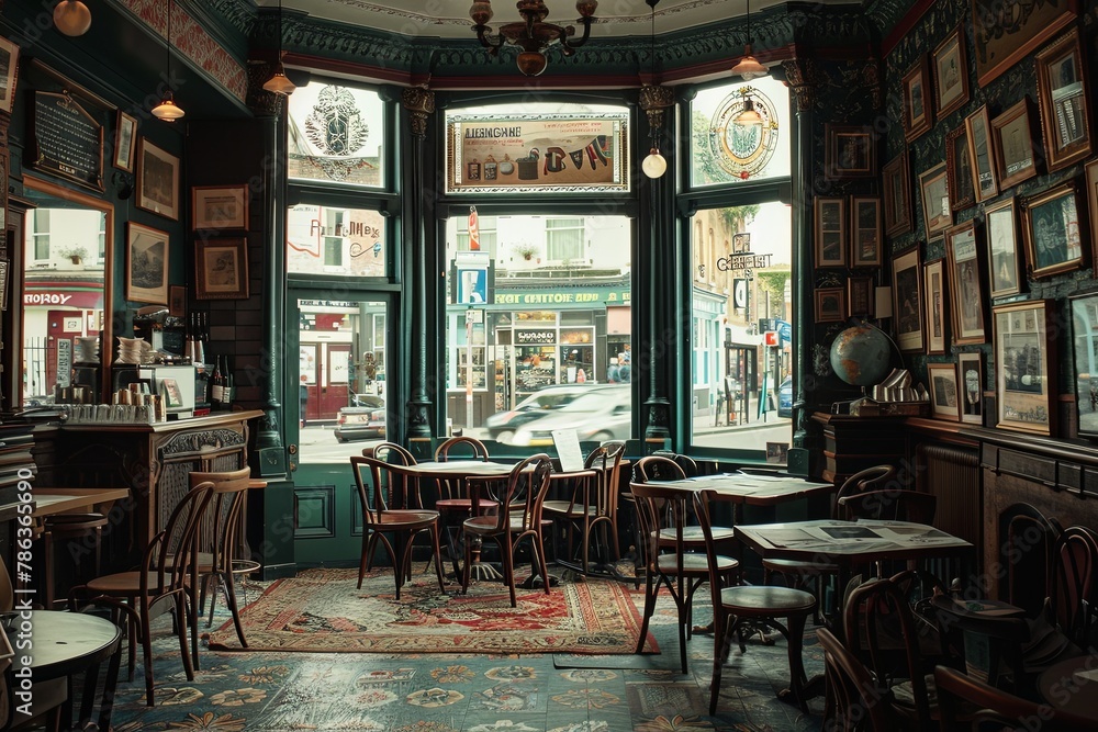 Interior of a cafe in London