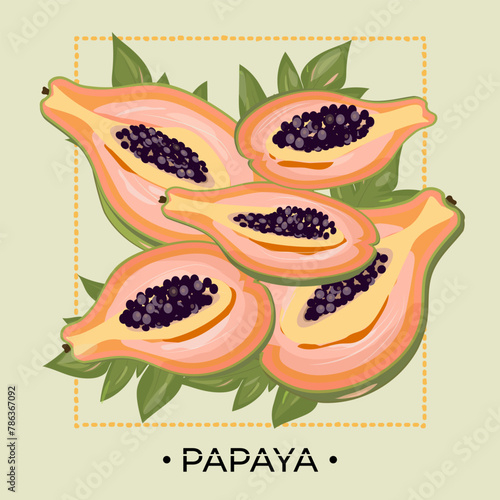 delicious and juicy papaya, exotic fruit