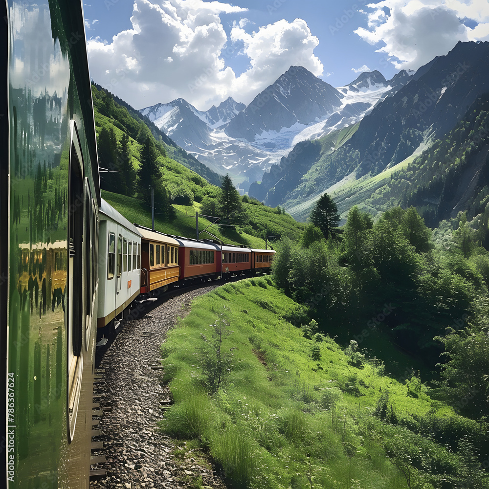 A_scenic_train_journey_through_breathtaking_mountain