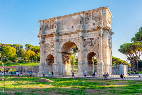 Arch of Constantine (Arco di Constantino) near Colosseum (Coliseum) in Rome, Italy photo
