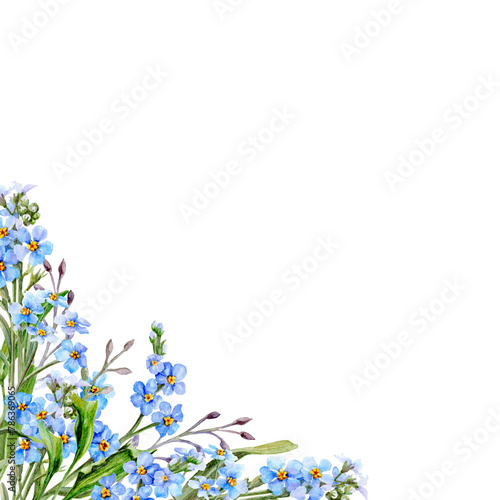 Blue flowers corner