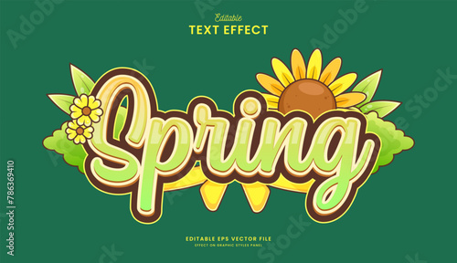 decorative editable spring season text effect vector design © OreNyee