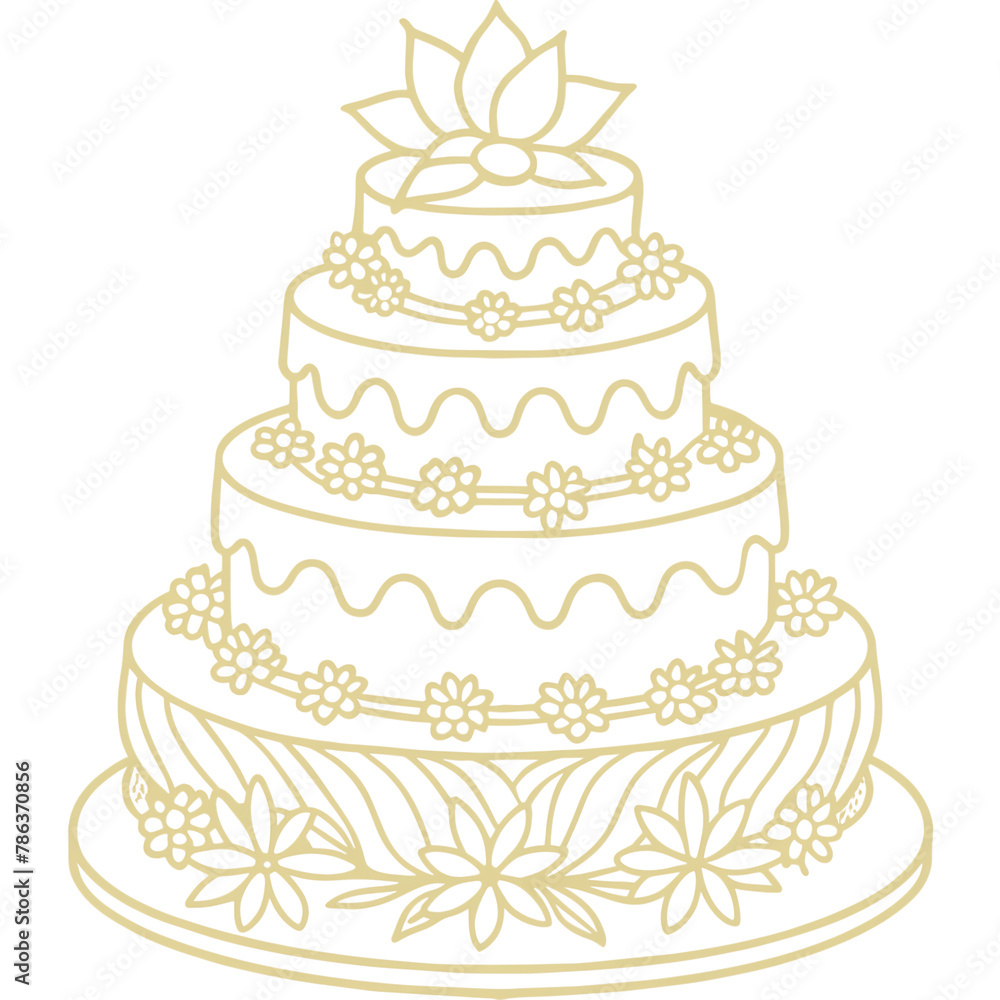 Elegant floral wedding cake Elegant floral wedding cake