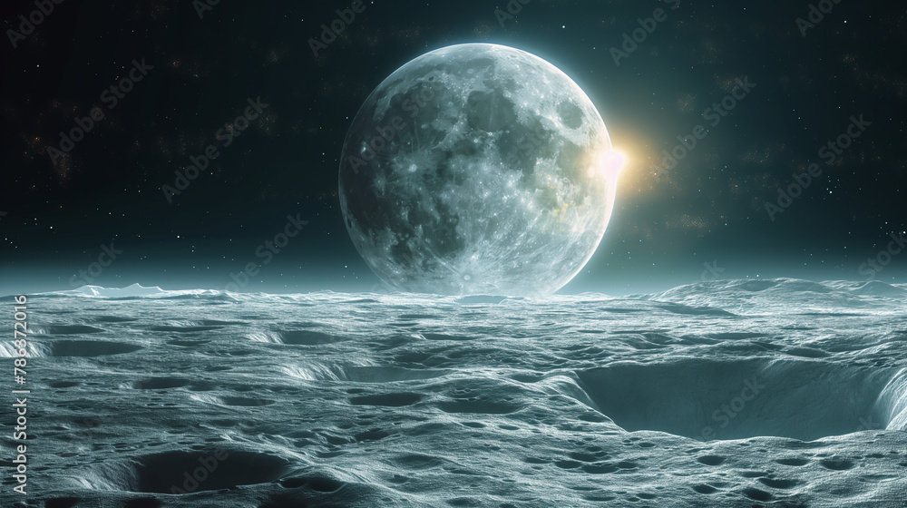 Reflection of the night sky: Moon and clouds above the extraterrestrial cosmic system.
Reflection of the night sky: Moon and clouds above the extraterrestrial cosmic system.