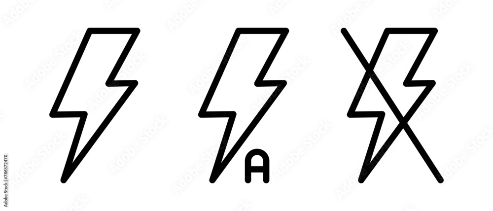 Photo flash icon vector set. Camera flash symbol Photo flash icon vector set. Camera flash symbol