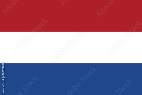 National Flag of the Netherlands original size and colors vector illustration, Holland tricolour flag, de Nederlandse vlag, Kingdom of the Netherlands flag Dutch photo