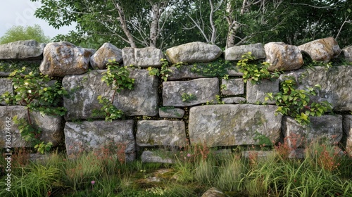 Attractive stone barrier photo