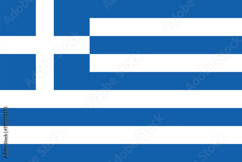 National flag of Greece original size and colors vector illustration, Flag of the Hellenic Republic, Galanolefki or Kyanolefki, Greece flag