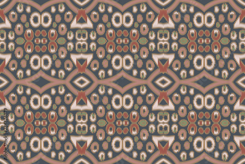 Ethnic Ikat tropical seamless pattern. Motif ethnic handmade beautiful Ikat art.Ikat ethnic tribal, boho colors seamless wallpaper. Abstract traditional.