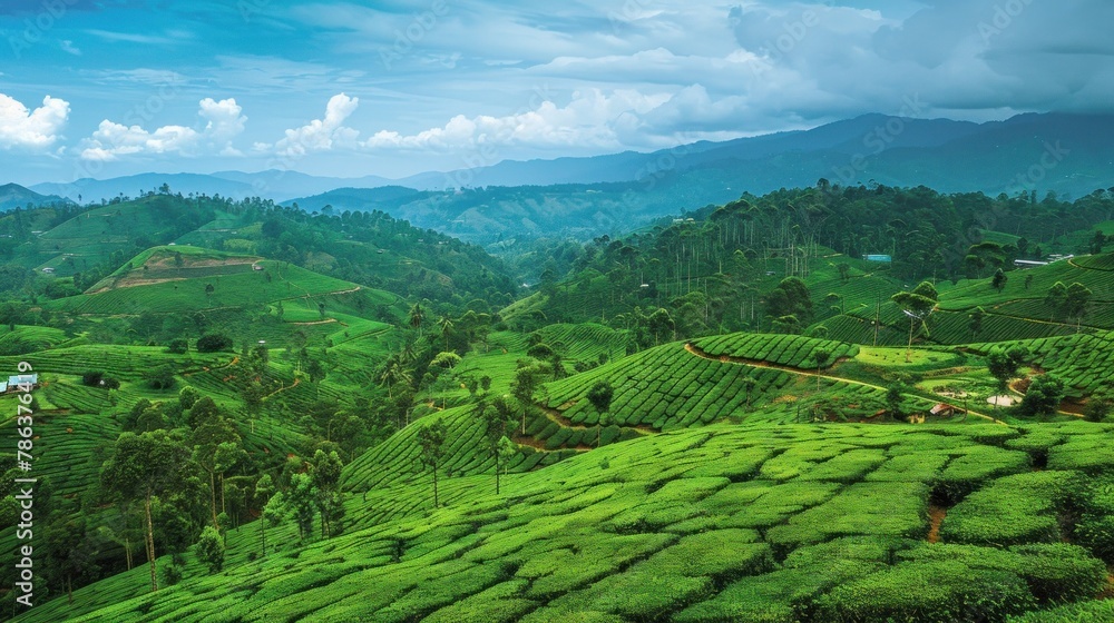 Tea plantation with lush greenery, inviting readers to savor the beauty of nature.