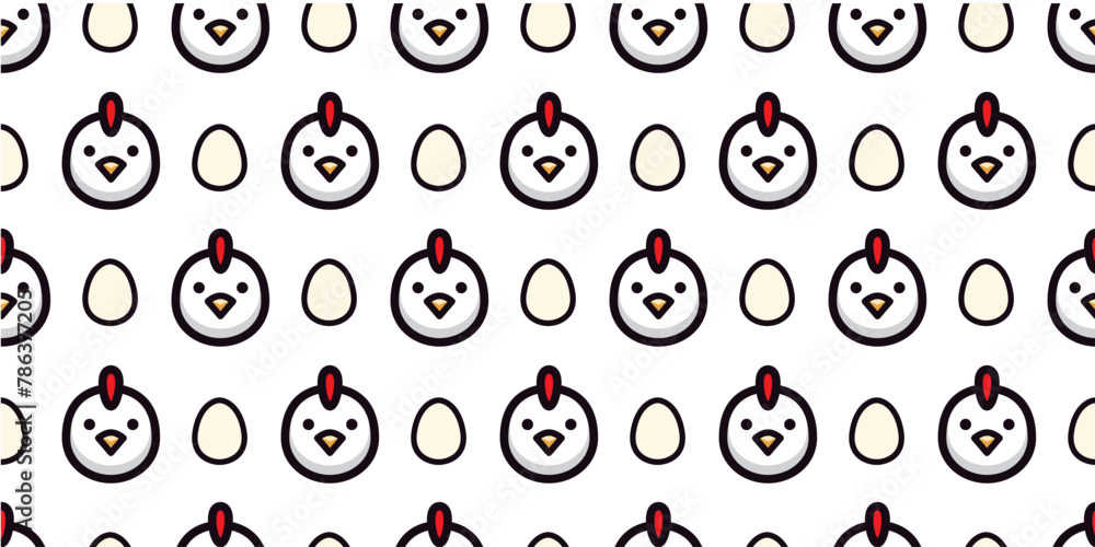 Charming Chicken and Egg Seamless Pattern. Vector.
鶏と卵のシームレスパターン Charming Chicken and Egg Seamless Pattern. Vector.
鶏と卵のシームレスパターン