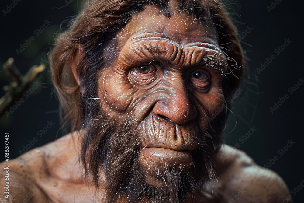 Portrait of Neanderthal man Portrait of Neanderthal man