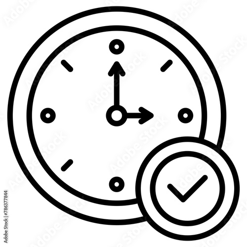 on time icon, simple vector design