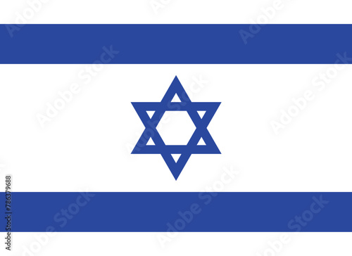 National flag of Israel original size and colors vector illustration, flag State of Israel used Star of David, Flag of Zion or Israel flag