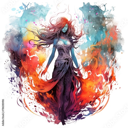 Abstract Colorful Illustration of a Hulder on a White Background