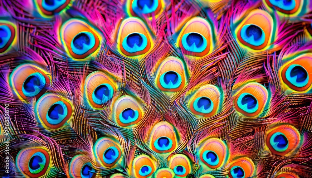 Close up photography of vibrant peacock feathers for stunning background visuals Close up photography of vibrant peacock feathers for stunning background visuals