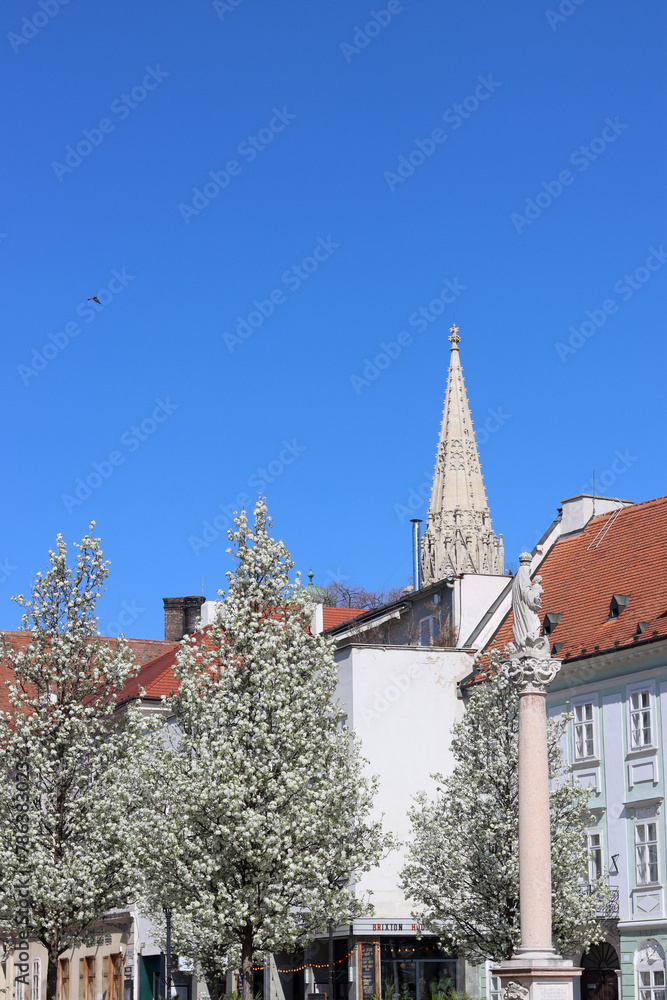 Obraz premium Architecture of Old town of Bratislava, Slovakia. Beautiful city on spring day. Travelling Europe concept. 