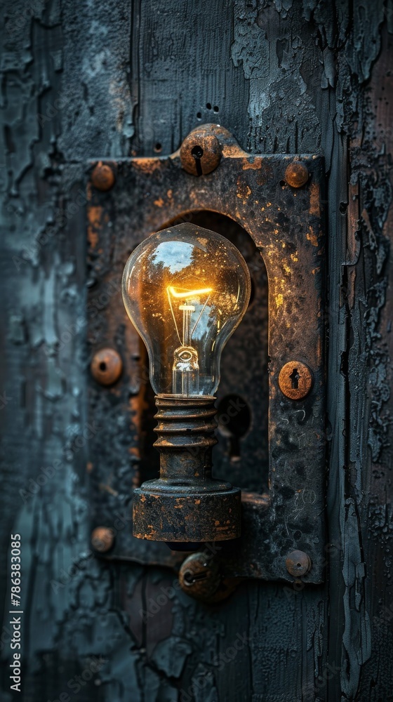Illustrate the tension between privacy and innovation in the digital age through a thought provoking image taken from eyelevel, Illustrate the tension between privacy and innovation in the digital age through a thought provoking image taken from eyelevel,