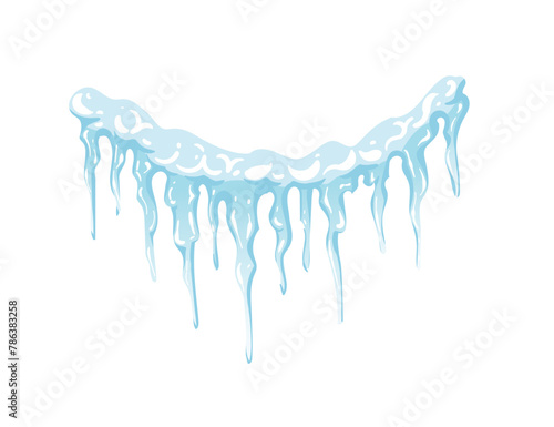 Blue and white Icicles spiked sharp ice vector illustration isolated on white background