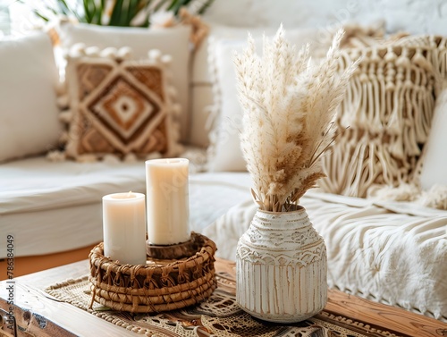 Close up Boho minimalism desingn in home photo