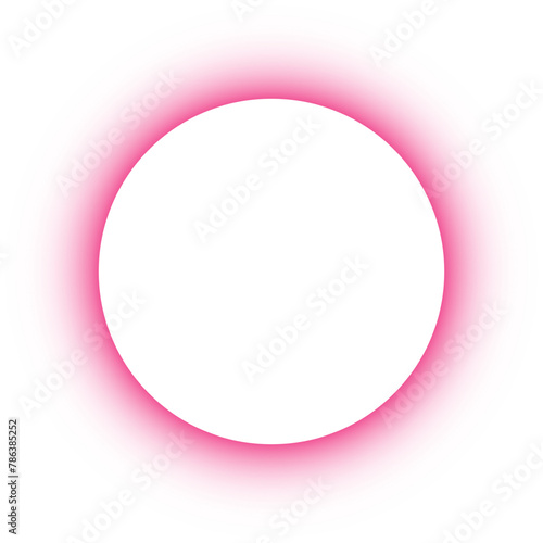 Shining circle frame with Pink isolated on transparent background.