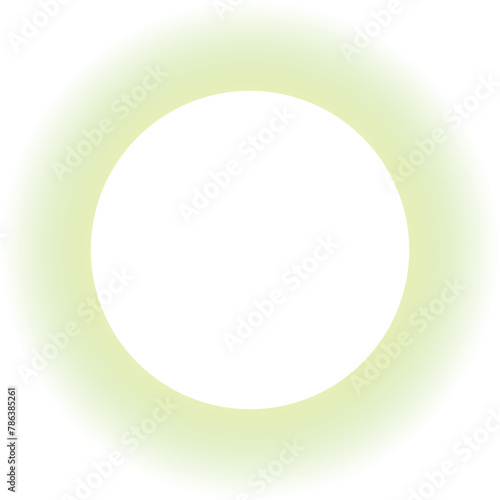 Shining circle frame with light green isolated on transparent background.