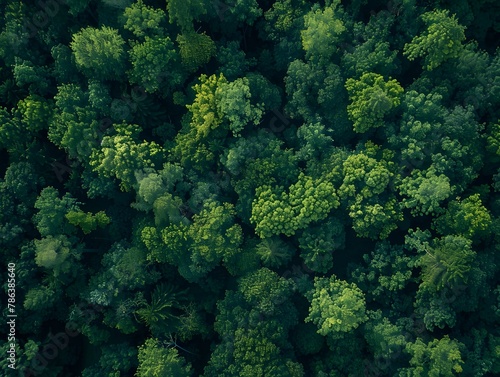 Photo from air of beautiful big forest with beautiful green © Valentin