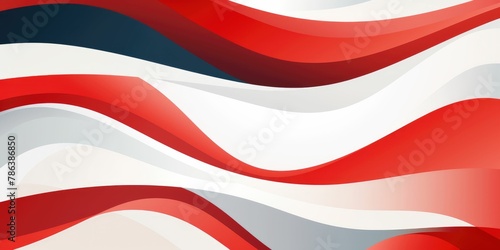 Abstract wavy design in red, white, and blue, resembling a stylized American flag. photo