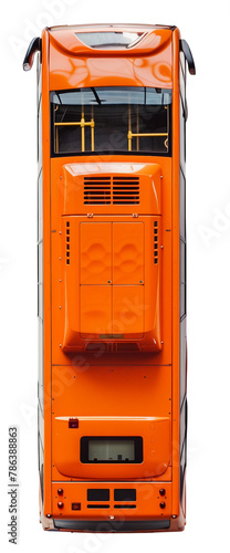 Orange Bus. Public Transport Mock-up. Top View Template. Ai Generative © susse_n