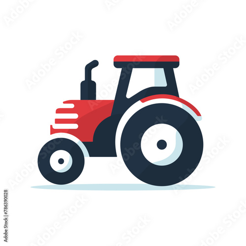 Red Tractor: A Bold and Dynamic Icon and Logo Illustration, Symbolizing Dependability and Strength in Agricultural Equipment.