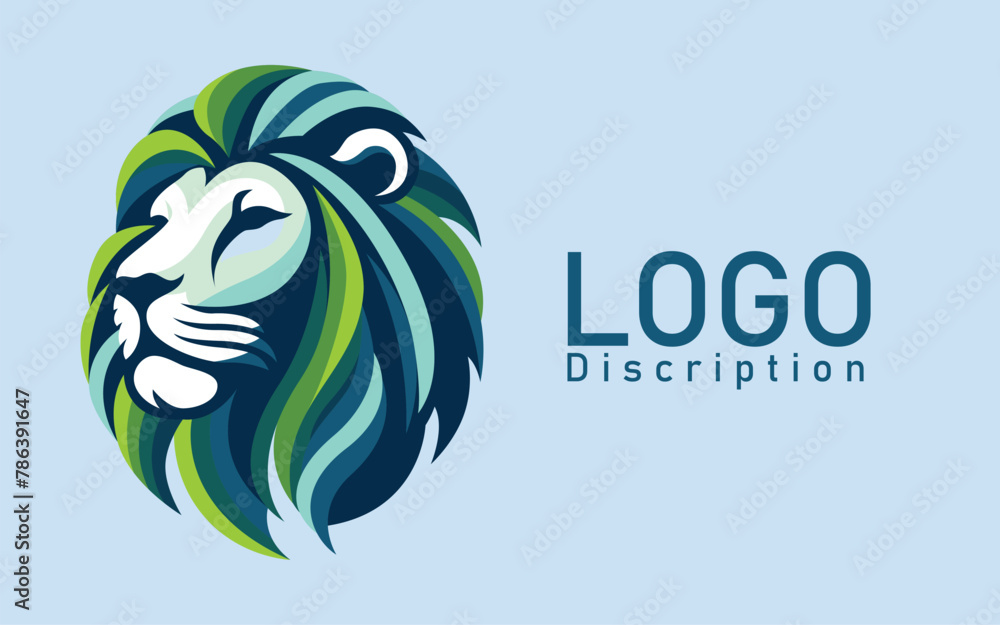 Fototapeta premium Blue and Green lion