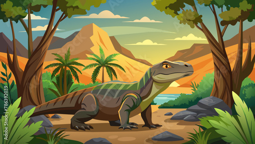 komodo-dragon-natural-environment-backgroundd