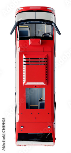 Red Bus. Public Transport Mock-up. Top View Template. Ai Generative © susse_n