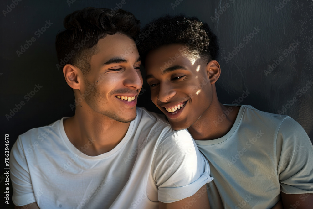 Portrait Photo of a Gay Couple, Generative AI Portrait Photo of a Gay Couple, Generative AI